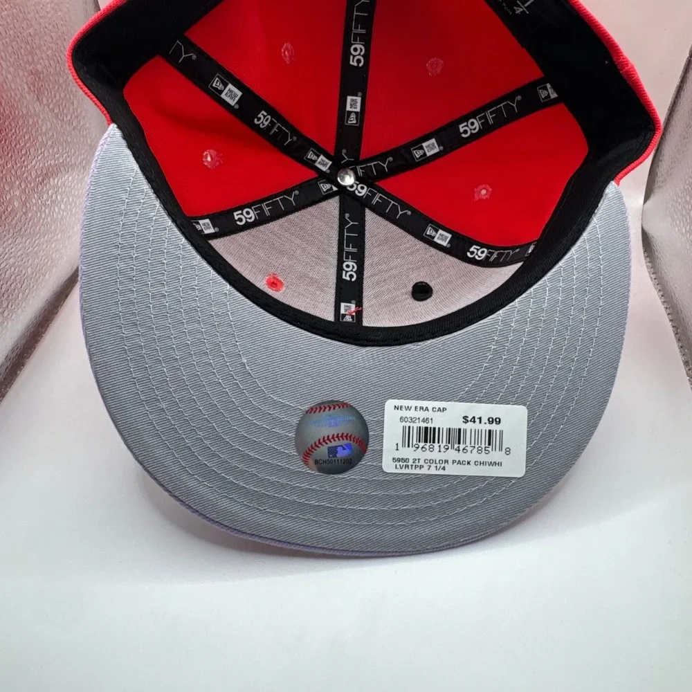 New‎ Era 59FIFTY Chicago White Sox Hat 7 1/4 Red Lavender 2 Tone Color Pack